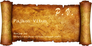Pajkos Vitus névjegykártya